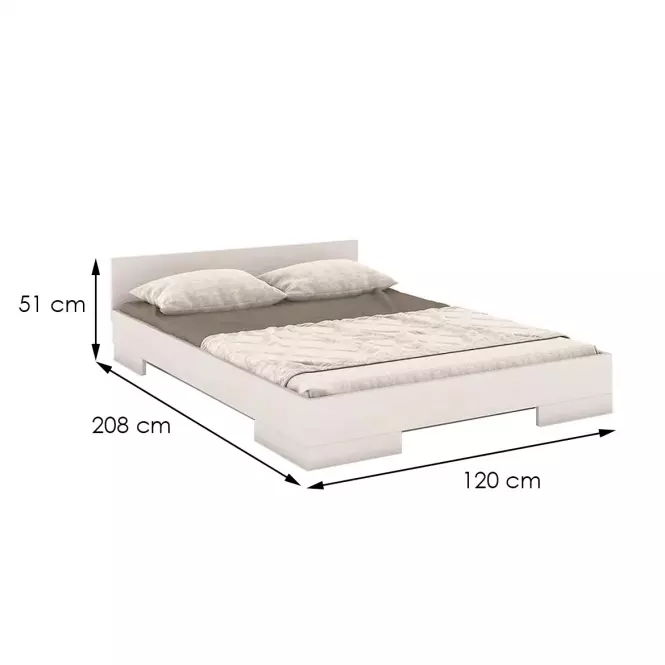 Ágy fábol  bükkfa Skandica Spectrum 120x200 fehér
