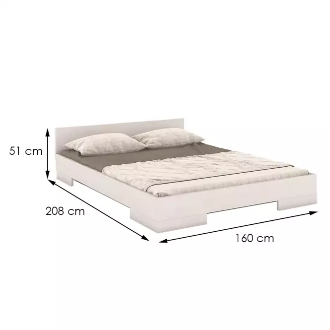 Ágy fábol  bükkfa Skandica Spectrum 160x200 fehér