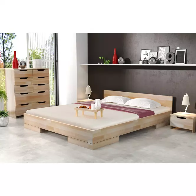 Ágy fábol  bükkfa Skandica Spectrum 200x200 természetes