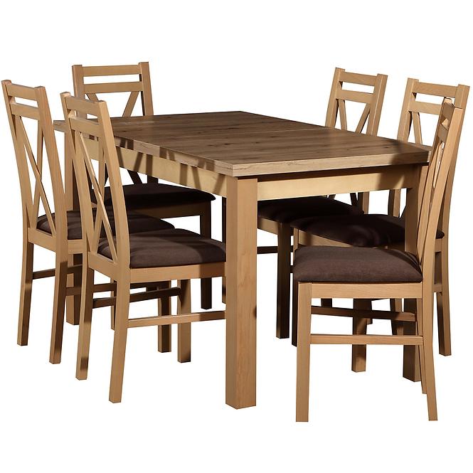 Asztal ST28 140x80+40 tölgy artisan