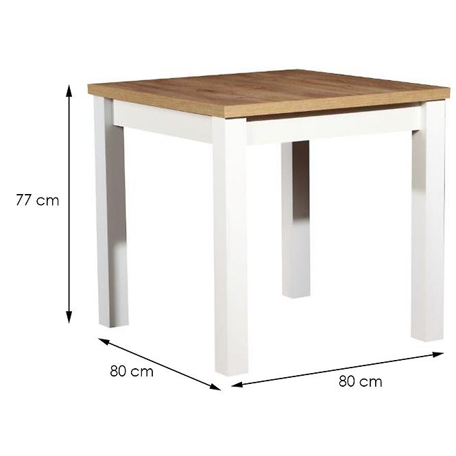 Asztal ST44 80x80 tölgy wotan / fehér