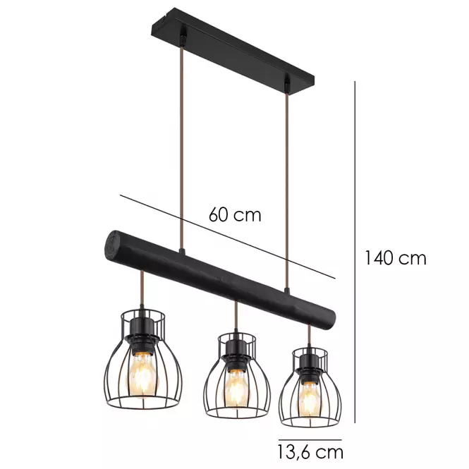 Lámpa 15326-3NB Fekete LW3