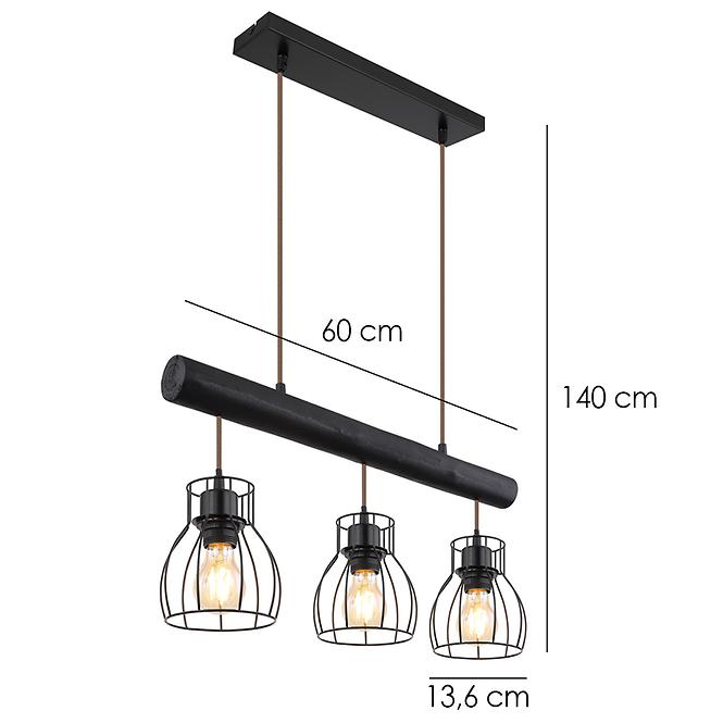 Lámpa 15326-3NB Fekete LW3