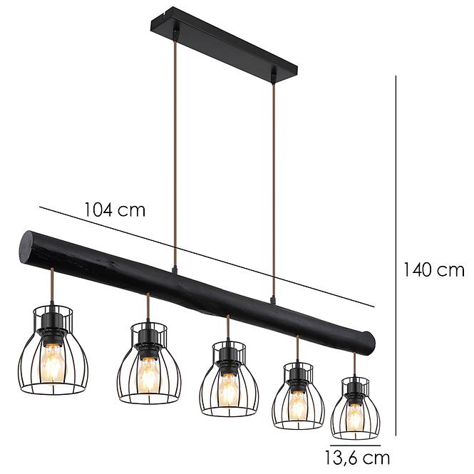 Lámpa 15326-5NB Fekete LS5