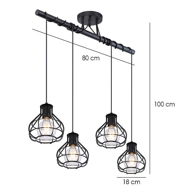 Lámpa 15388-4D Fekete LW4,3