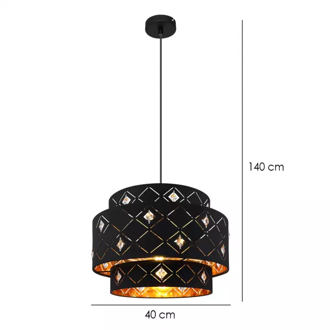 Lámpa 15448H1 Fekete és arany LW1,2
