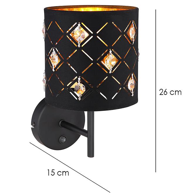 Fali lámpa 15448W Fekete-arany K1