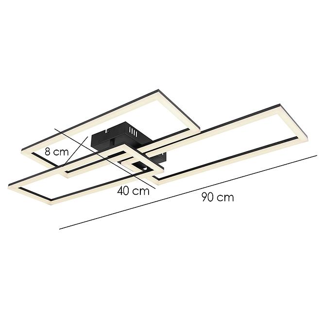 Lámpa LED 67247-58 Fekete + Távirányító