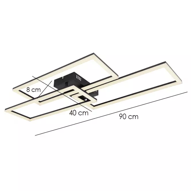 Lámpa LED 67247-58 Fekete + Távirányító,4