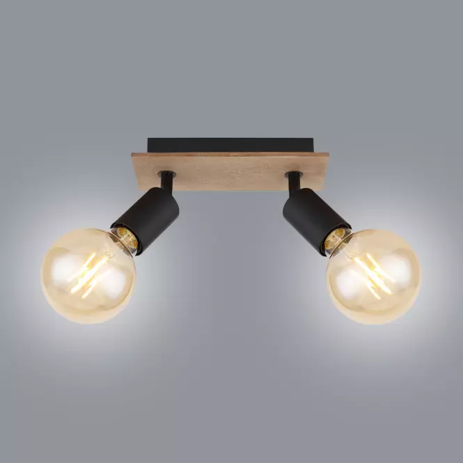 Lámpa 54008-2H Fekete és barna LS2