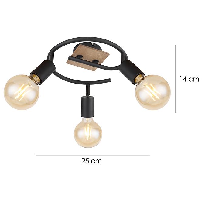 Lámpa 54008-3H Fekete és barna LS3
