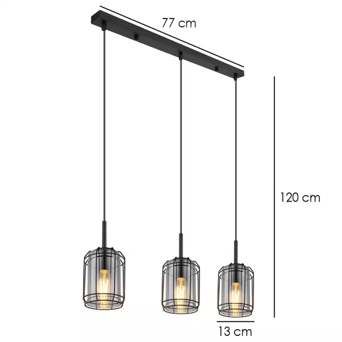 Lámpa 15559-3H Fekete LW3,2