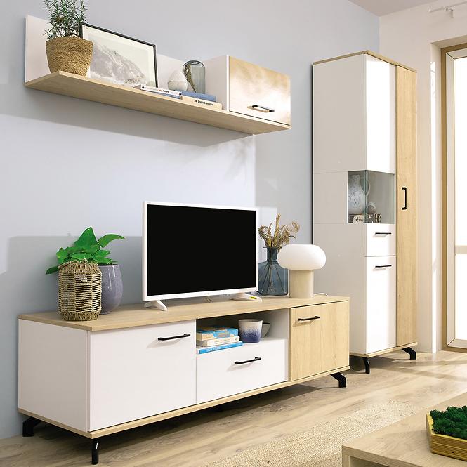 Szekrény Madison Md2 fehér Lux/keksz tölgy,5