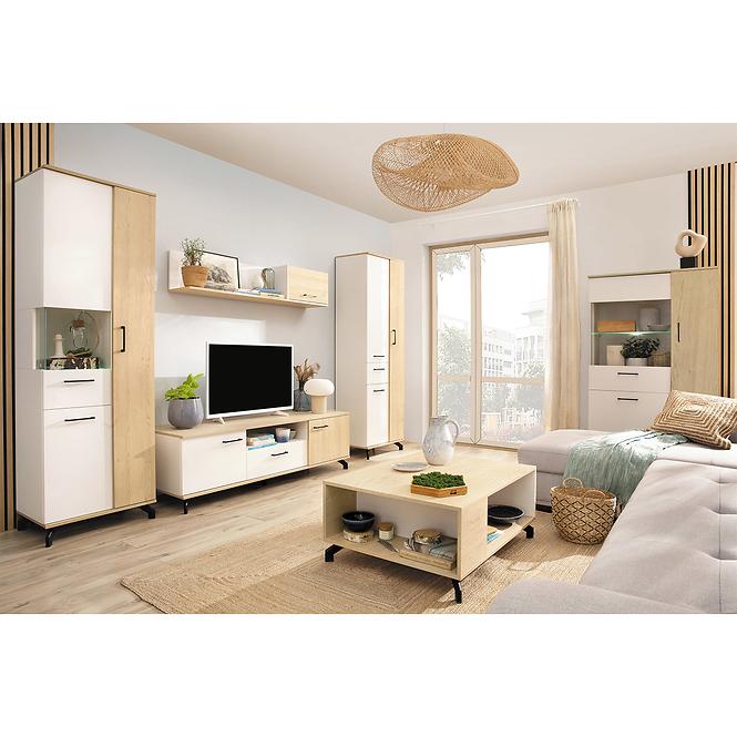 Regál Madison Md6 fehér lux/keksz tölgy,8