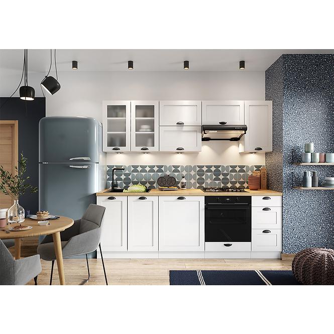 Konyhaszekrény Adele D60pk Mv 2133 Pl fehér borsó/Bi