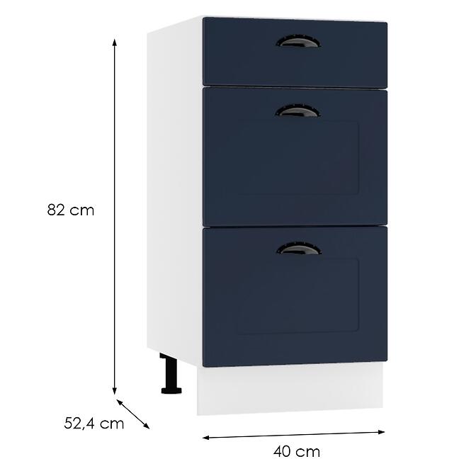 Konyhaszekrény Adele D40s/3 gránát matt/fehér,2