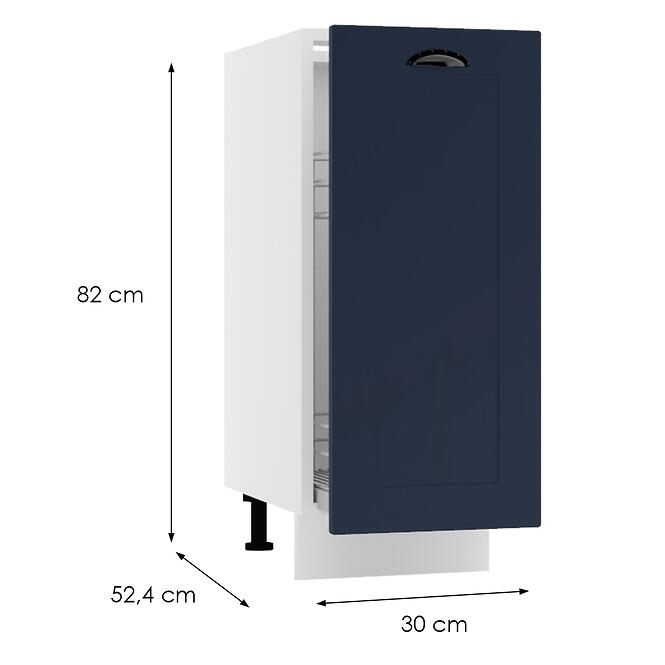 Konyhaszekrény Adele D30 Cargo + Kosár gránát matt/fehér,2