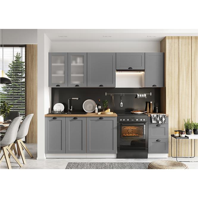 Konyhaszekrény Adele D60pk 2133 Pl Šedá matt/fehér,3