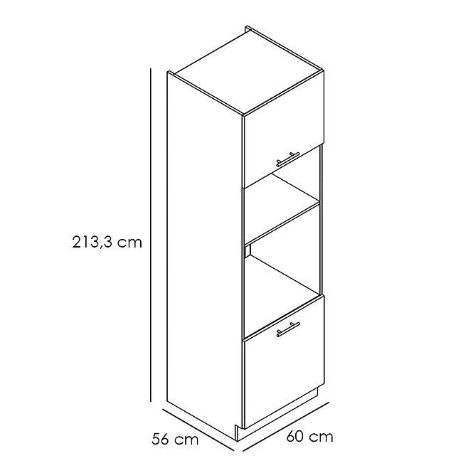 Konyhaszekrény Adele D60pk Mv 2133 Pl Šedá matt/fehér