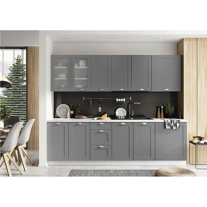 Konyhaszekrény Adele D60pk Mv 2133 Pl Šedá matt/fehér,4