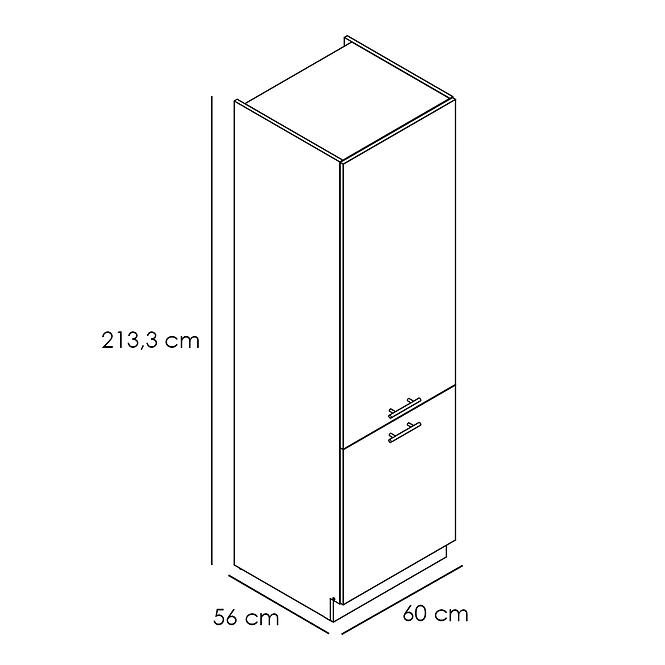 Konyhaszekrény Adele D60lo 2133 Pl 2fr Šedá matt/fehér