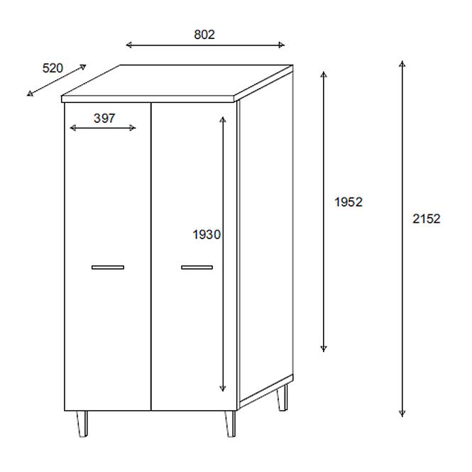 Szekrény Dita+Falipolc white/oak sonoma