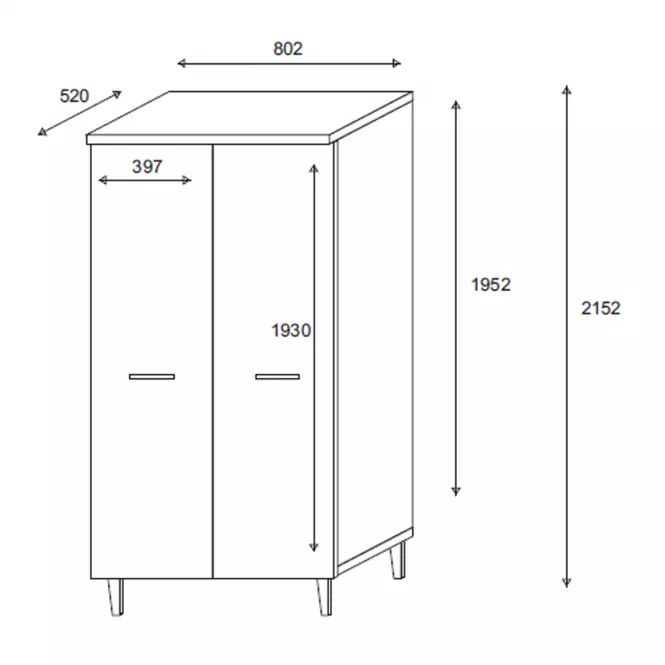 Szekrény Dita+Falipolc white/oak sonoma,3