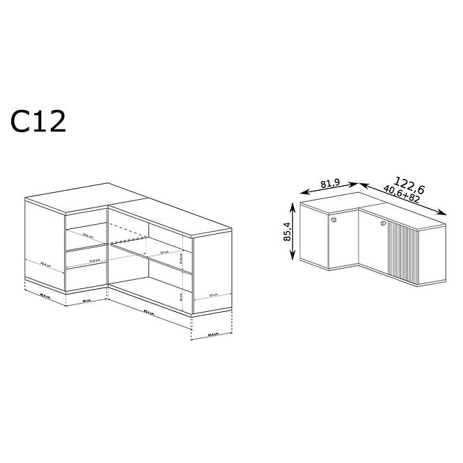 Komód Sarok Cali C-12 artisan