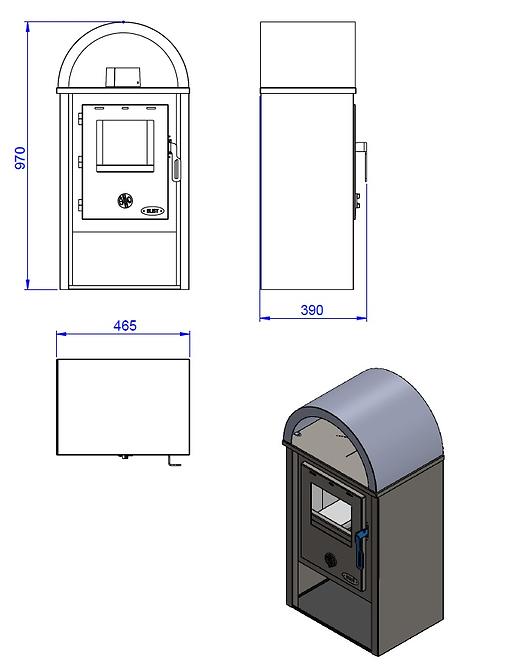 Kandallótűzhely B10 9,7 kW