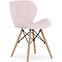 Készlet 4 szék Lago rózsaszín, bársony / fa lábak,2