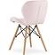 Készlet 4 szék Lago rózsaszín, bársony / fa lábak,6