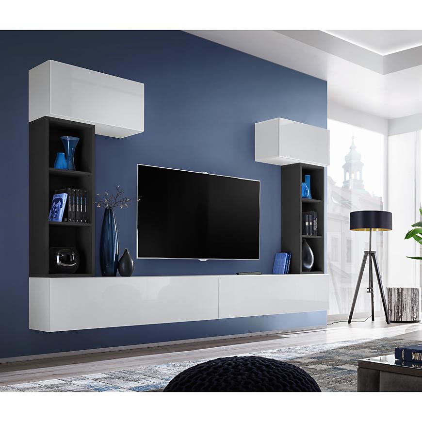 Nappali bútor Blox II fehér/fekete