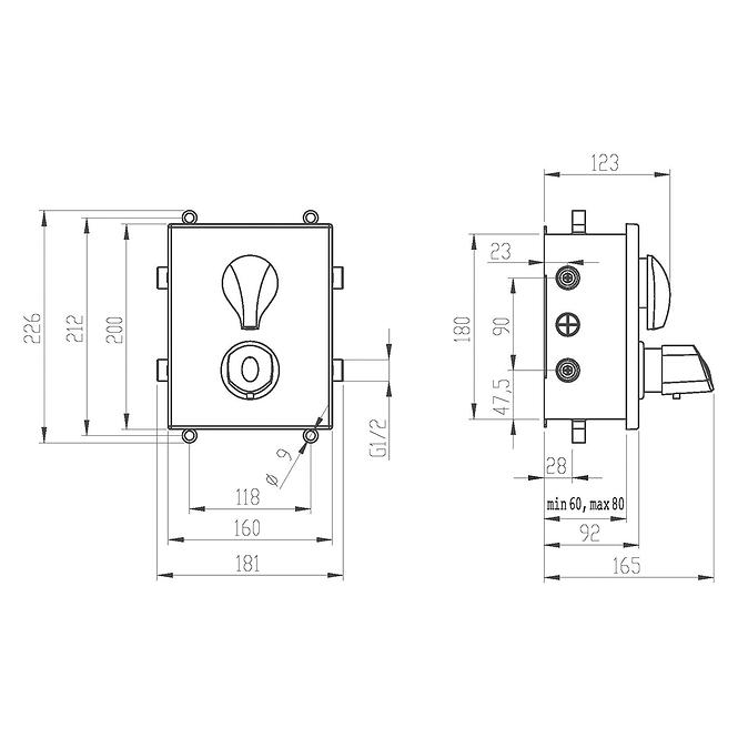 Termosztatikus rejtett zuhanykészlet Eco 52RT króm,2