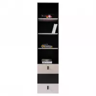 Regál Planet Pl6 fekete/tölgy/bézs