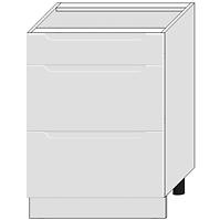 Konyhaszekrény Zoya D60s/3 Fehér borsó/Fehér