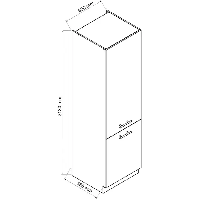 Konyhaszekrény Zoya D60sł 2133 Pl 2frFehér borsó/Fehér,2