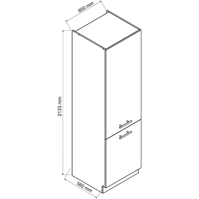 Konyhaszekrény Zoya D60sł 2133 Pl 2frFehér borsó/Fehér,2