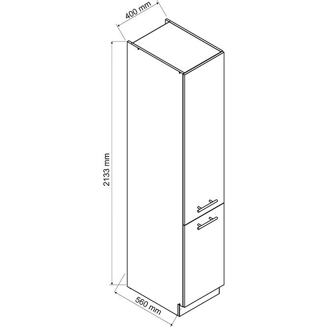 Konyhaszekrény Zoya D40sł 2133 Pl 2frFehér borsó/Fehér,2