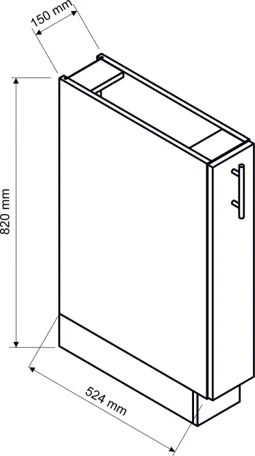 Konyhaszekrény Zoya D15 Cargo + kosár tölgy Halifax/Fehér