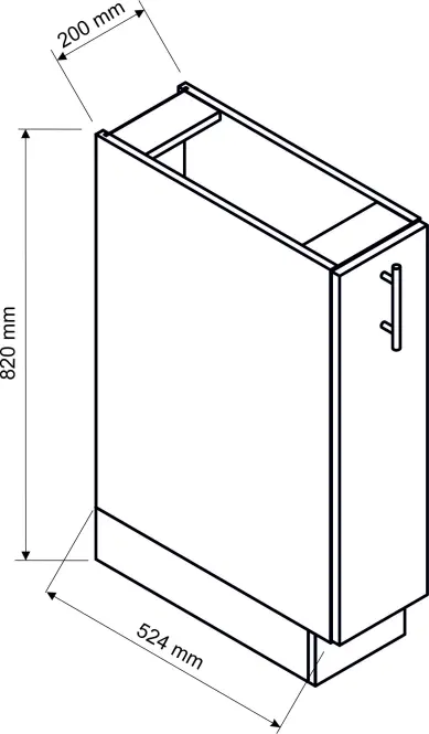 Konyhaszekrény Zoya D20 Cargo + kosár tölgy Halifax/Fehér