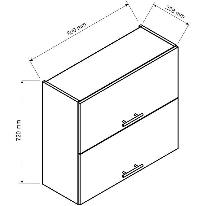 Konyhaszekrény Zoya W80grf/2 fehér Borsó/fehér