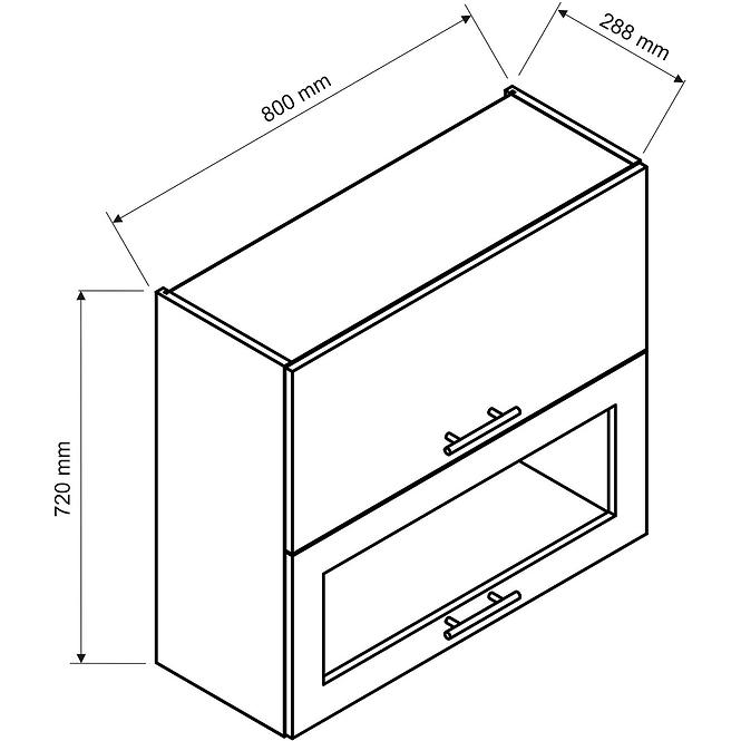 Konyhaszekrény Zoya W80grf/2 Sd fehér Borsó/fehér,2