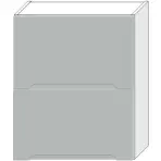 Konyhaszekrény Zoya W60grf/2 világos szürke szőnyeg /fehér