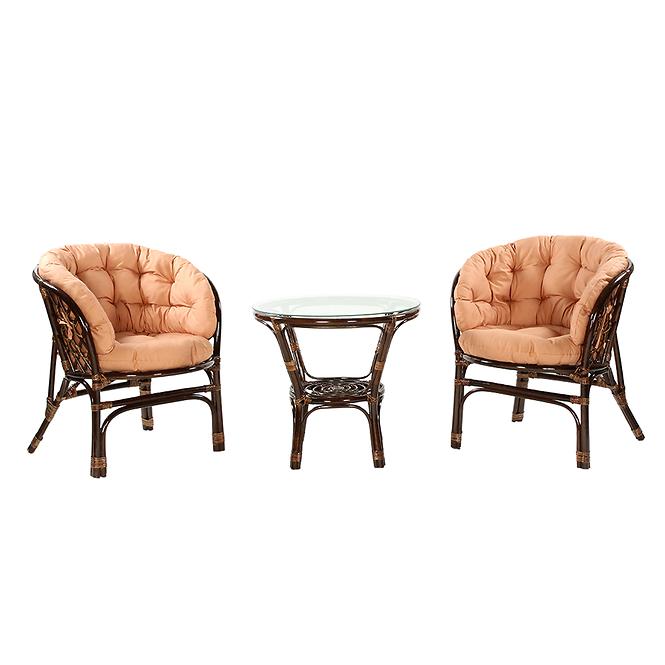 Rattan szett Bahama sötétbarna/cappucino