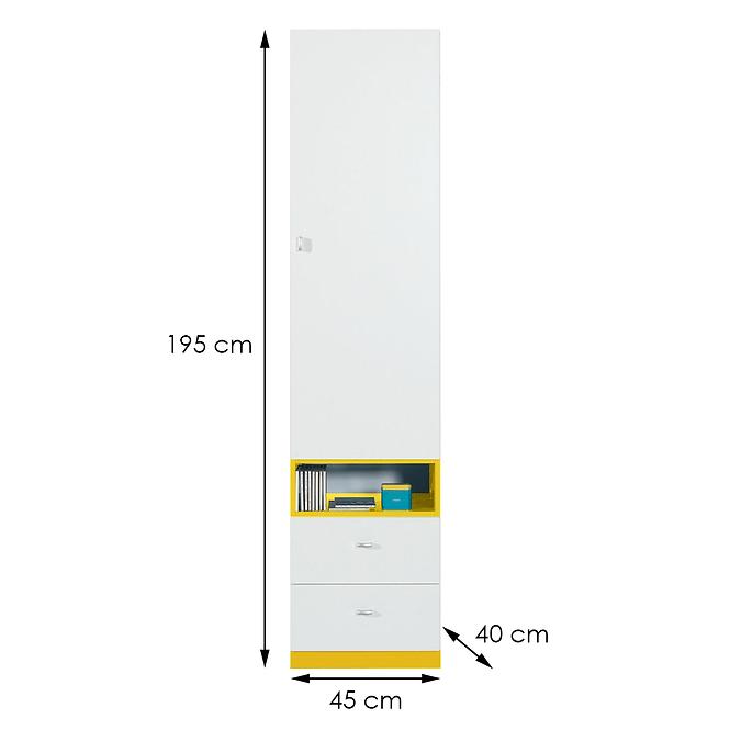 Polcrendszer Mobi MO-3 fehér / sárga