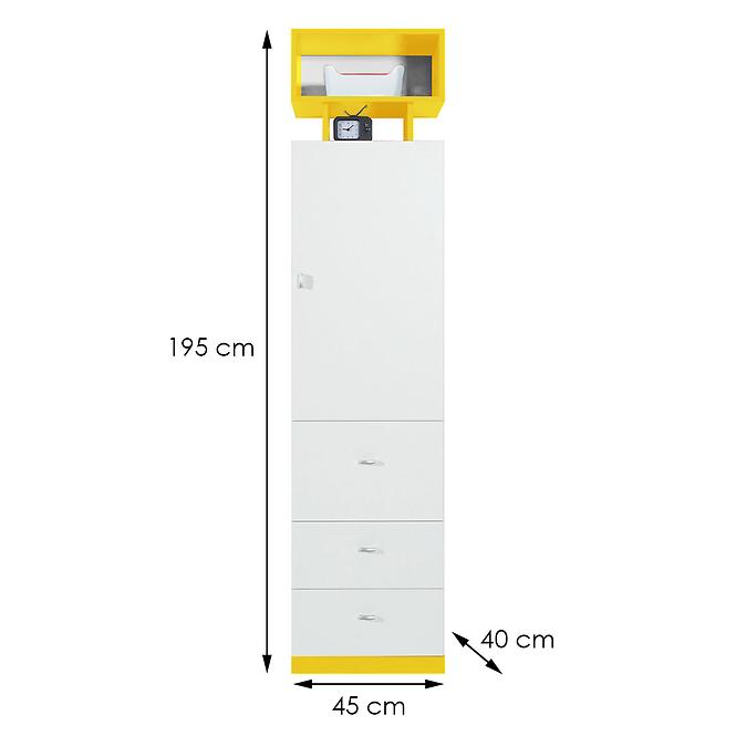Polcrendszer Mobi MO-4 fehér / sárga,2