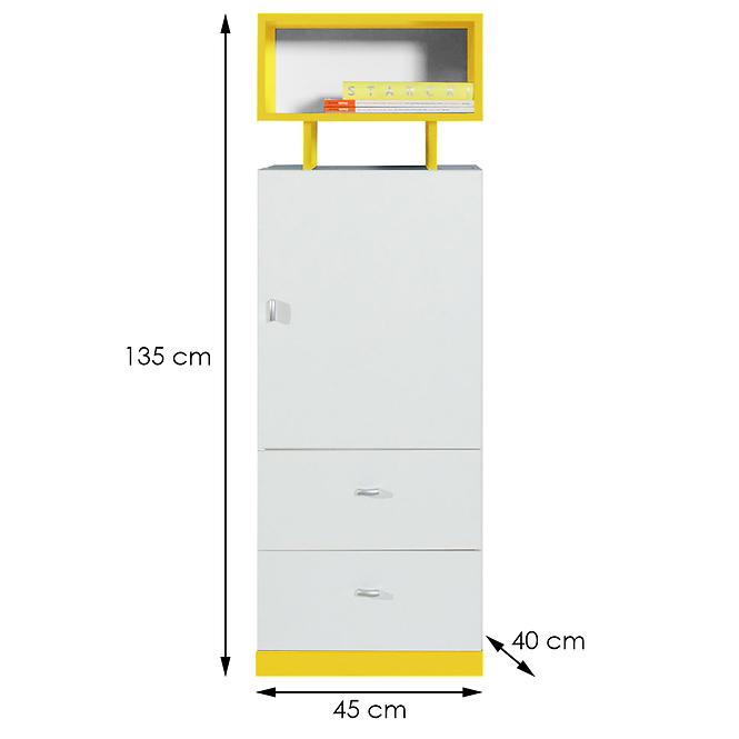 Polcrendszer Mobi MO-8 fehér / sárga