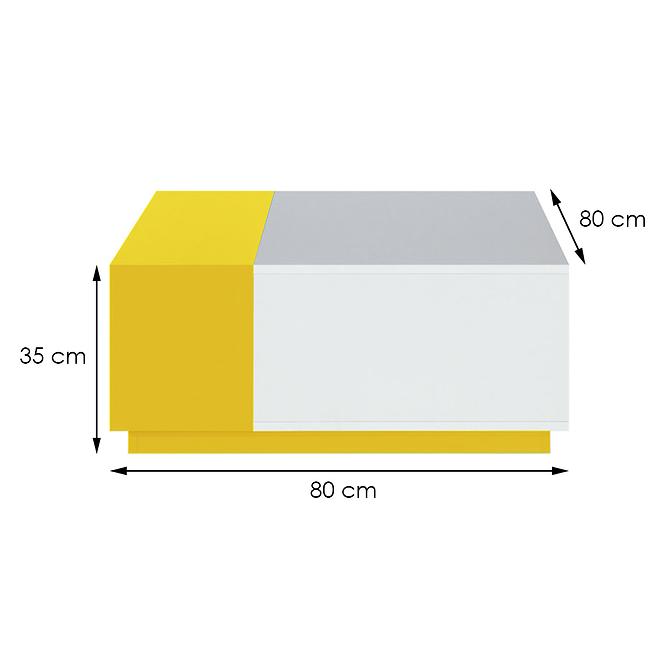 Egy kávézóasztal Mobi MO-16 fehér / sárga