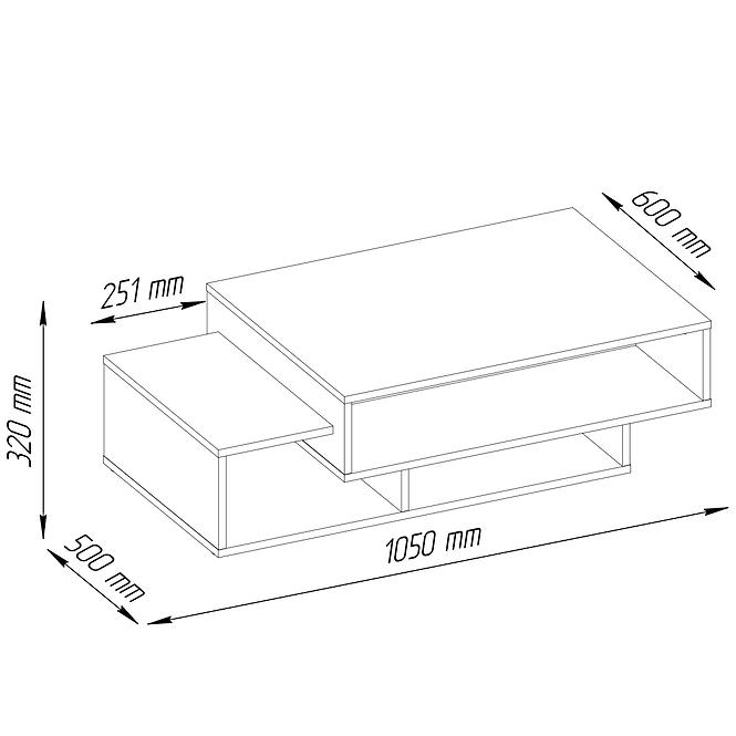 Dohányzóasztal Tokio wotan tölgy 43X80X80.2 46919