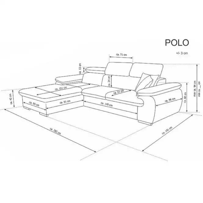 Sarokgarnitúra szett Polo B Gandar 79 + Gandar 71,7